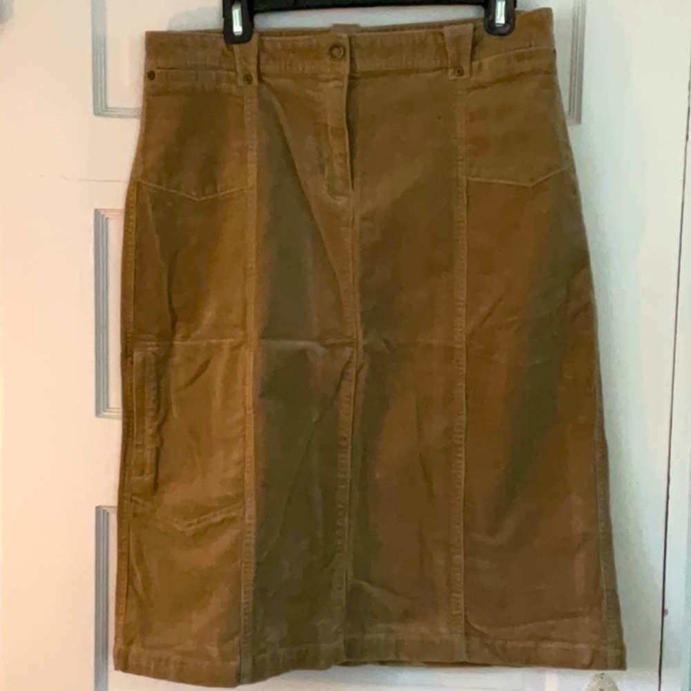 Woolrich Microcorduroy Panel Skirt Sage S 12